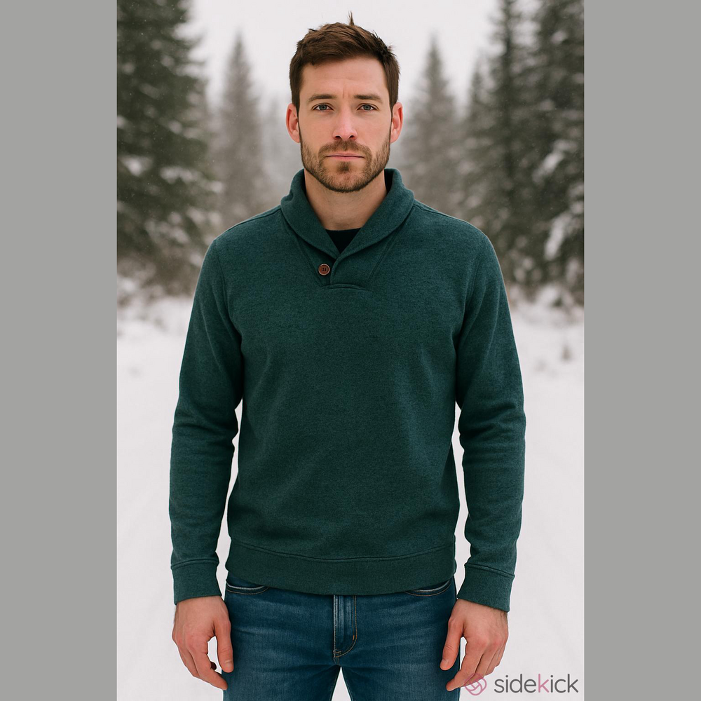 2 for $20! Men’s Sonoma Teal Sweater L with Brown Button